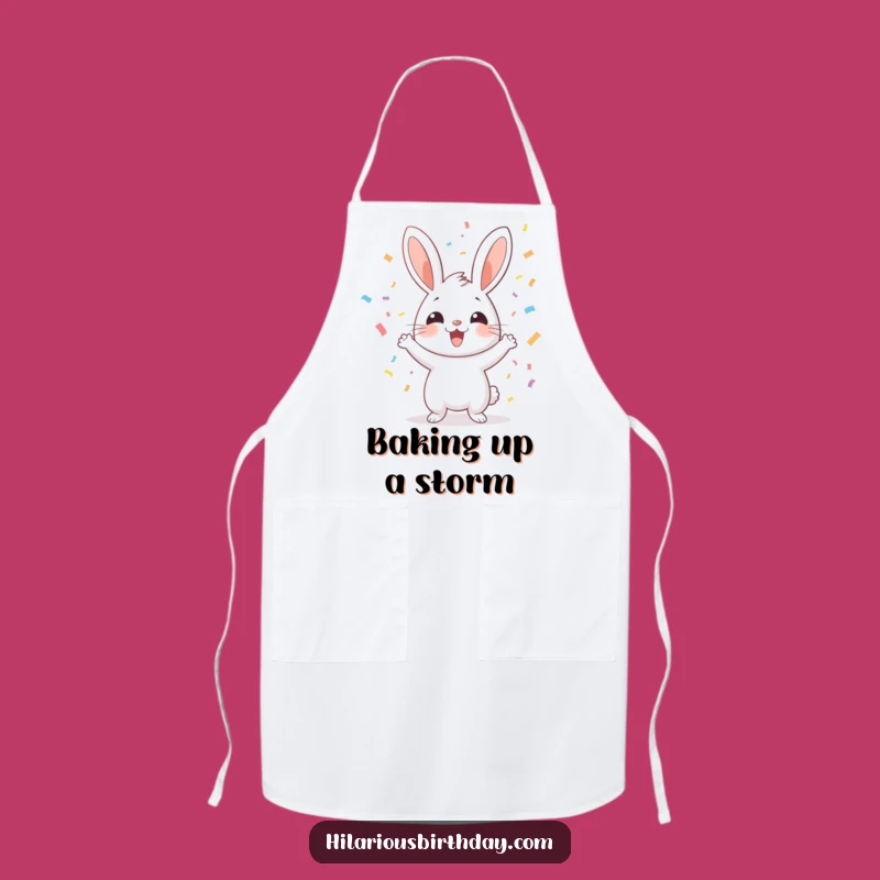 Funny Rabbit Confetti Apron: Cheerful Kitchen Wear for a Hilarious Gift