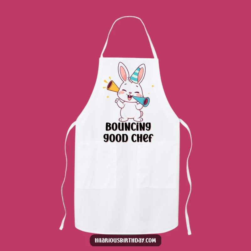 Funny Bunny Party Apron: Enthusiastic Festive Kitchen Gift for Chefs