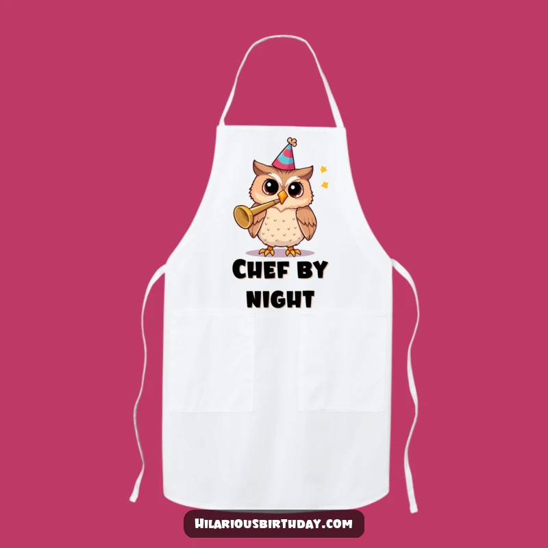 Funny Owl Party Trumpet Apron: Cook Up Fun with Festive Flair