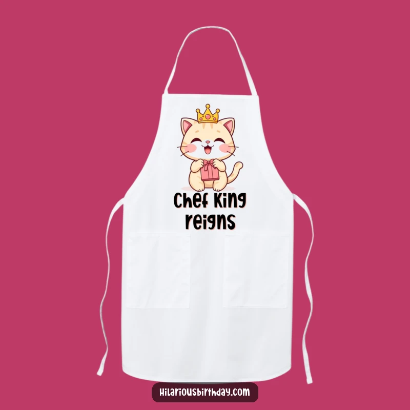 Funny Cat Crown Gift Apron: Cook with Royal Flair