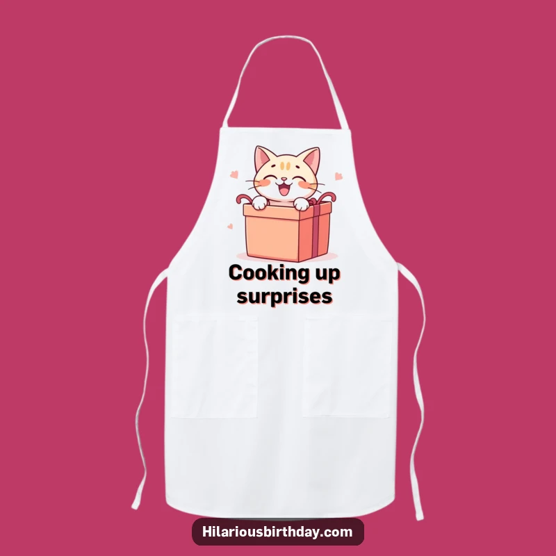 Funny Cat Gift Apron: Eager Kitty Kitchenware, Humorous Cooking Present