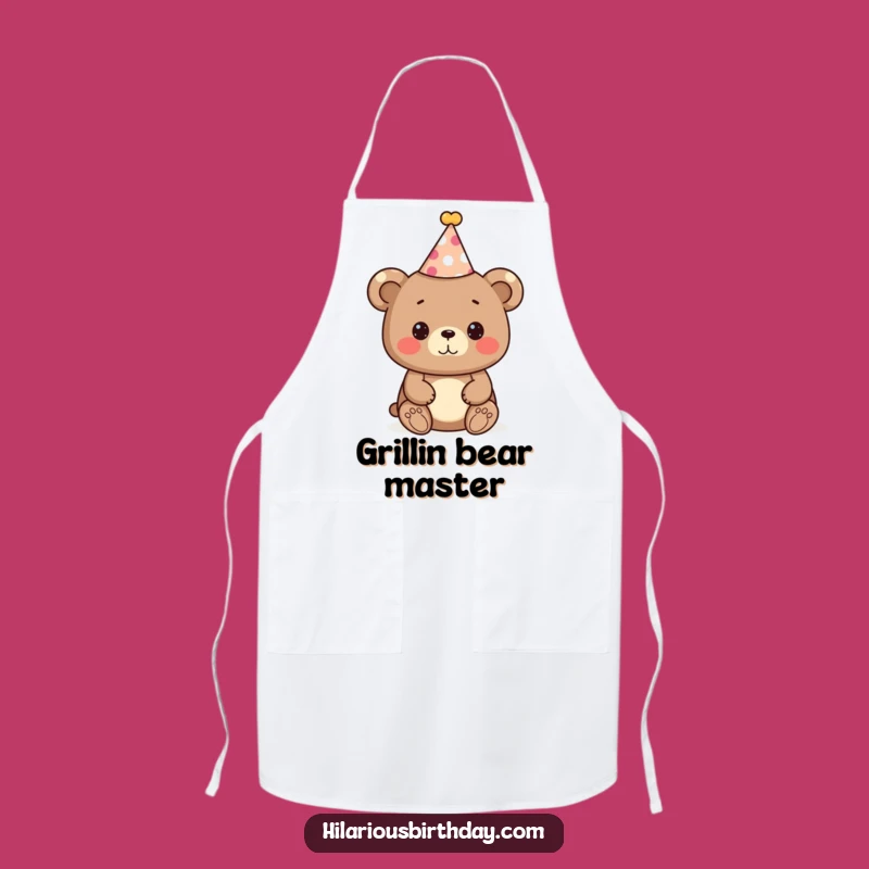 Funny Bear Party Apron: Cute Festive Kitchen Gift for Chefs Ready to Celebrate