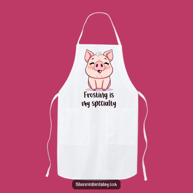 Funny Kawaii Pig Frosting Apron - Kitchen Baking Fun Gift