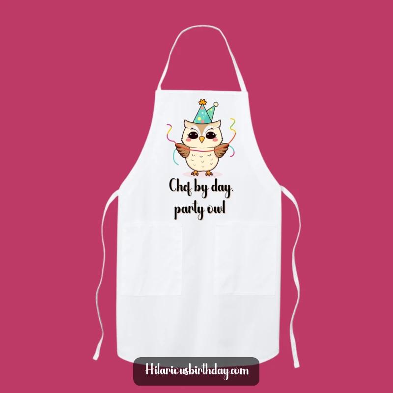 Funny Owl Party Apron: Festive Kitchen Wear for a Hilarious Gift