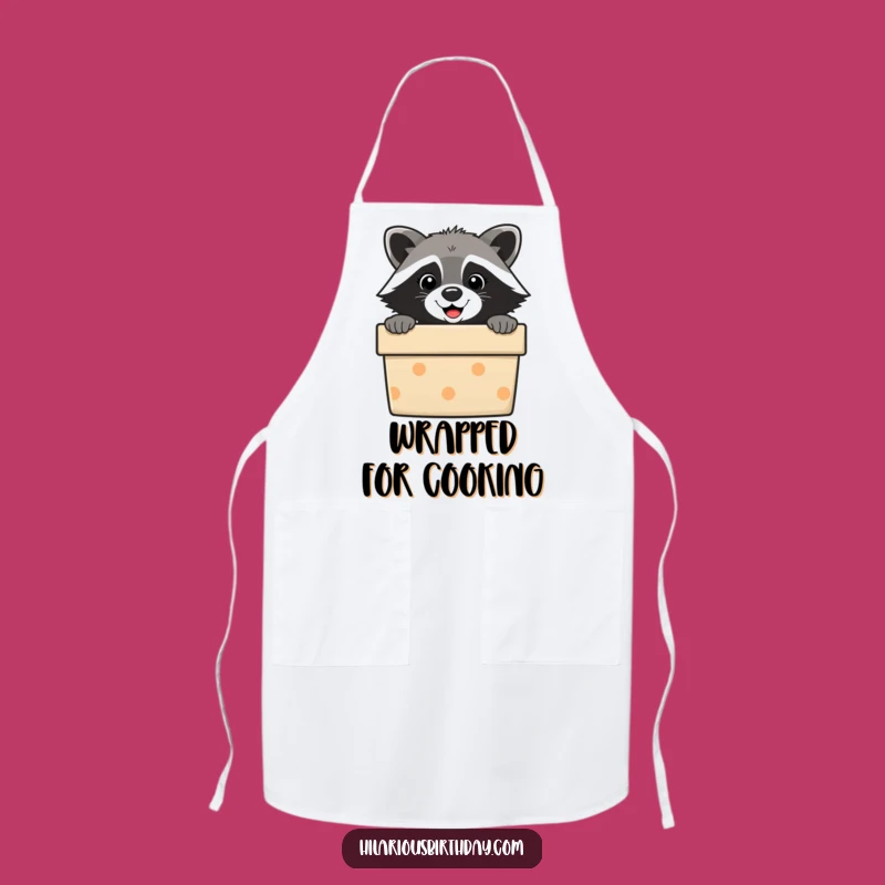 Funny Raccoon Gift Box Apron: Kitchen Fun, Your Go-To Funny Gift for Cooks!