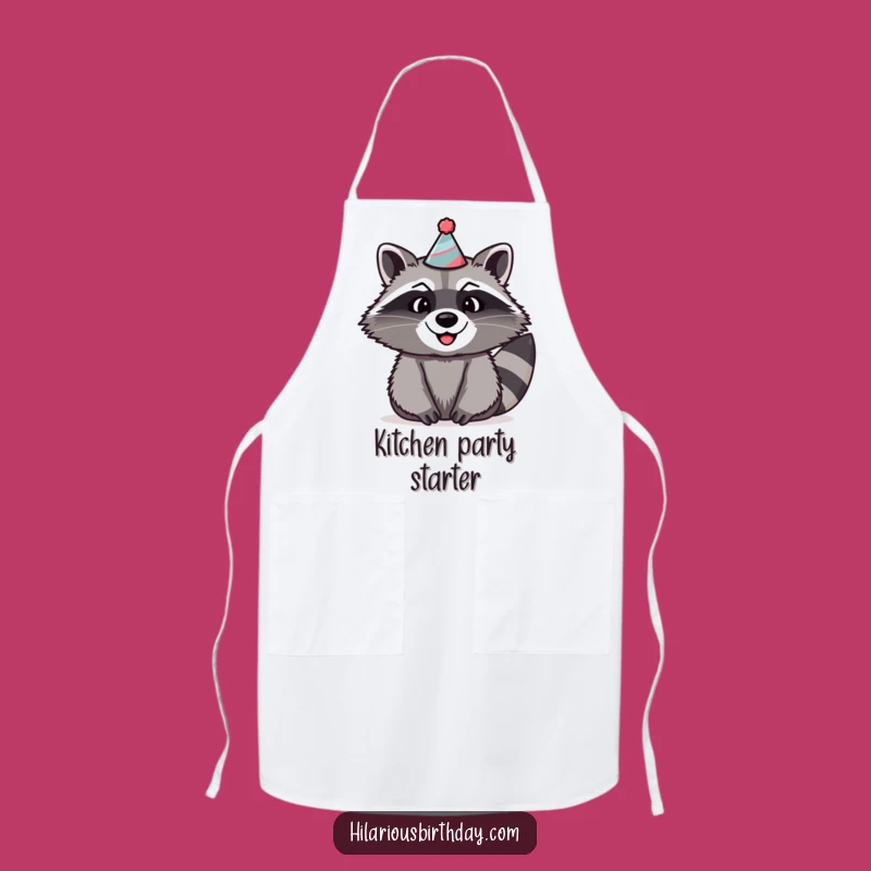 Funny Raccoon Party Apron: Silly Hat Chef Raccoon, Ideal Funny Gift!