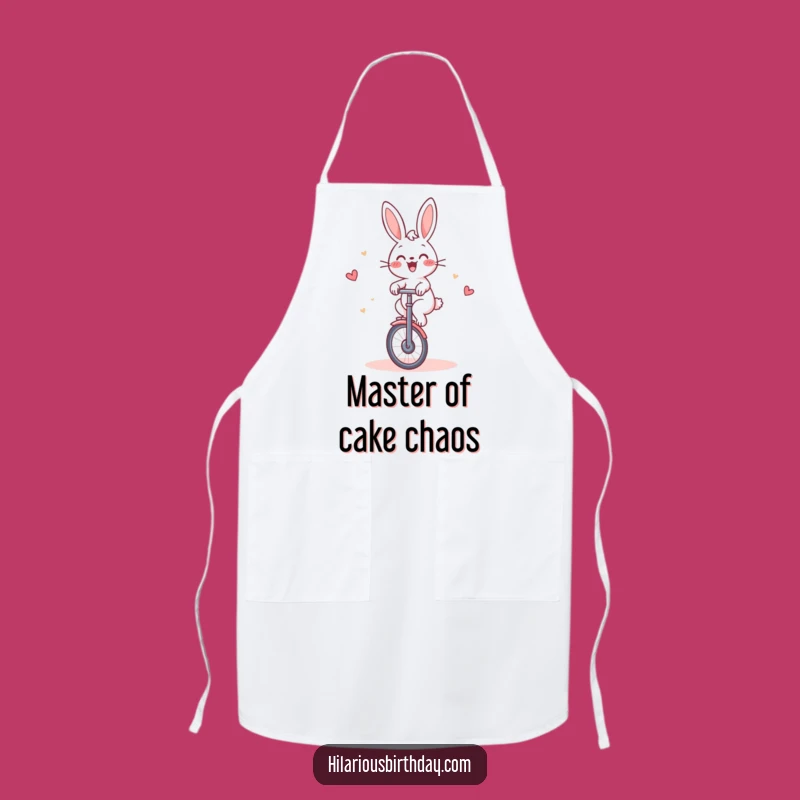 Funny Rabbit Unicycle Cake Apron: Cook and Laugh with Joyful Vibrations