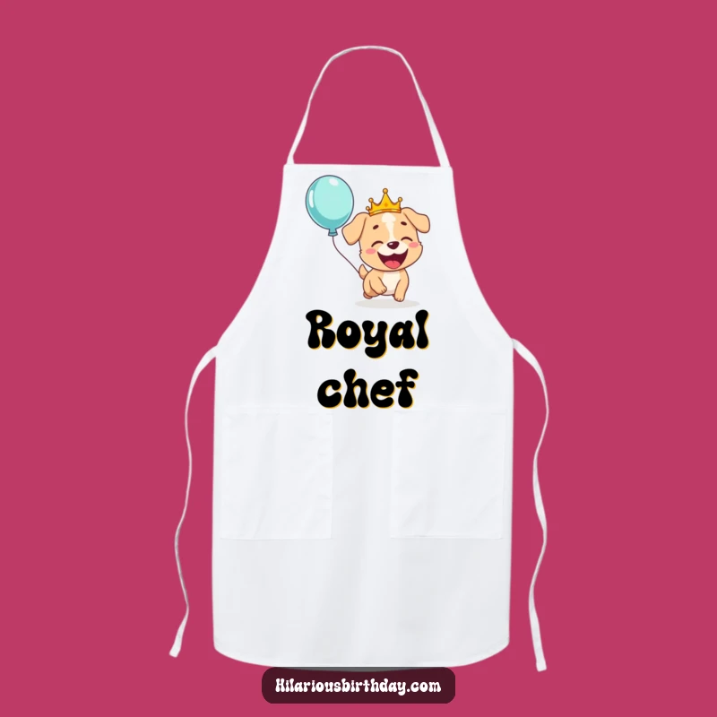 Funny Dog Crown Apron: Cook with Joy and Regal Flair