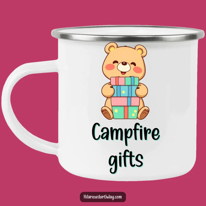 Funny Bear Balancing Presents Camping Mug: Durable Joyful Drinkware
