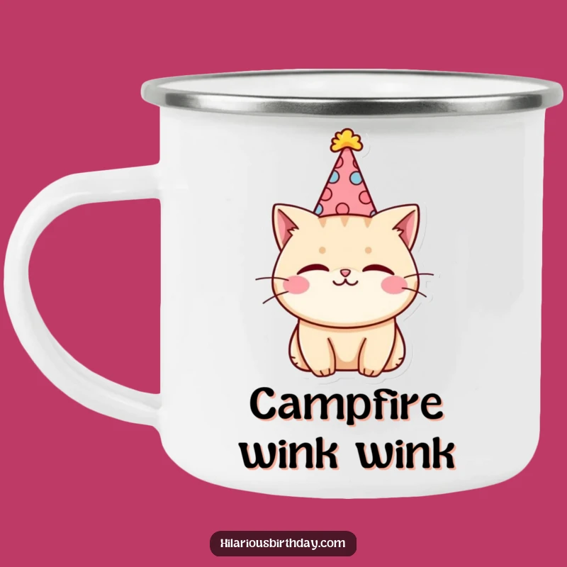 Kawaii Cat Campfire Mug Funny Gift: Adventure & Charm!