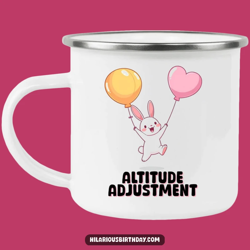 Funny Bunny Balloon Camping Mug: Adventure Drinkware - An Unforgettable Funny Gift
