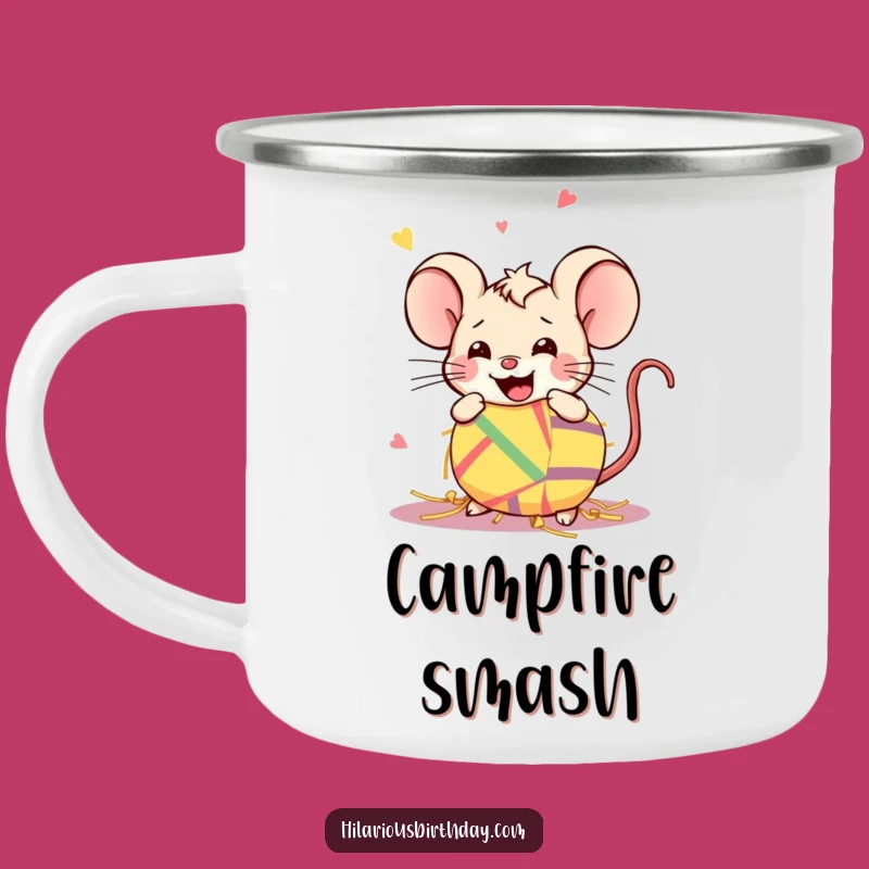 Funny Kawaii Mouse Piñata Camping Mug: Party on the Trail, Gift Fun!