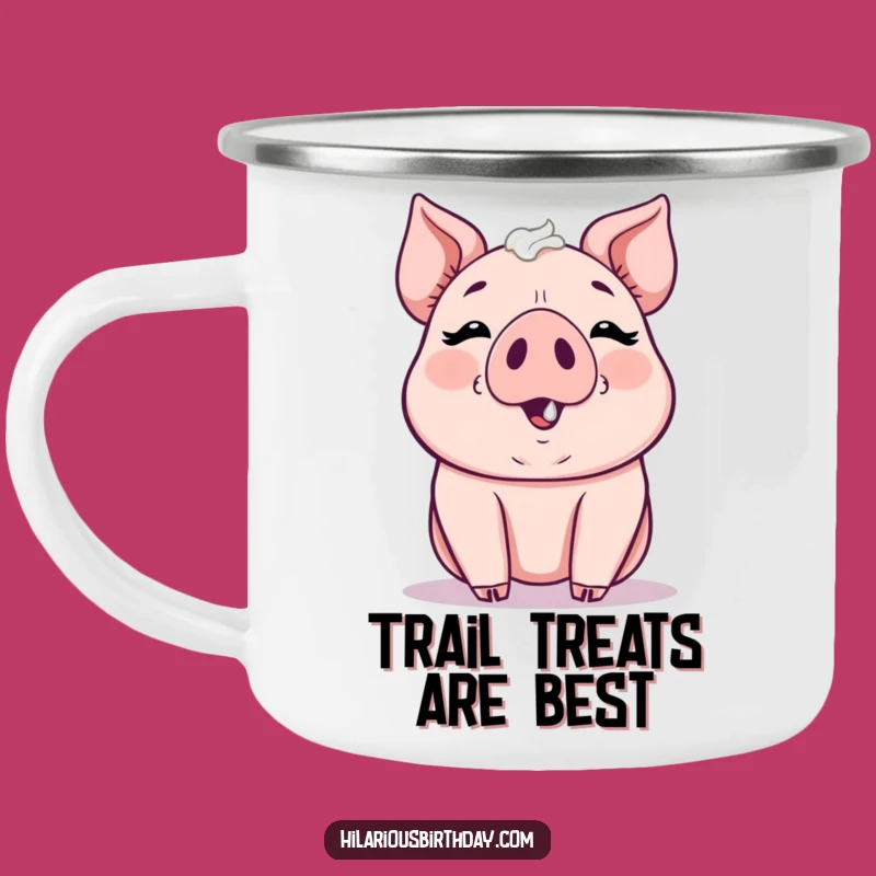 Funny Kawaii Pig Frosting Camping Mug - Outdoor Treat Cup Gift