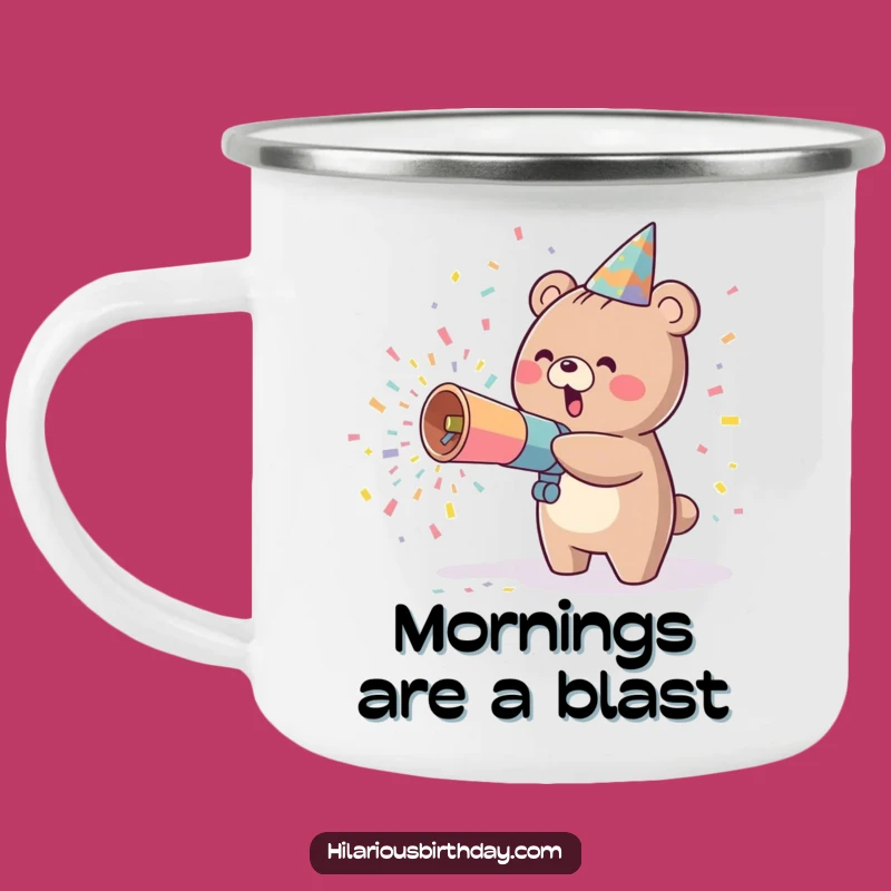 Kawaii Bear Campfire Mug Funny Gift: Adventure & Confetti!