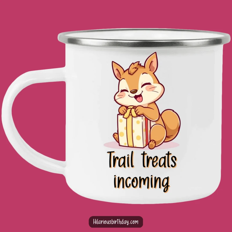 Durable Funny Squirrel Camping Mug: Giggling Gift Unwrapper - Outdoor!