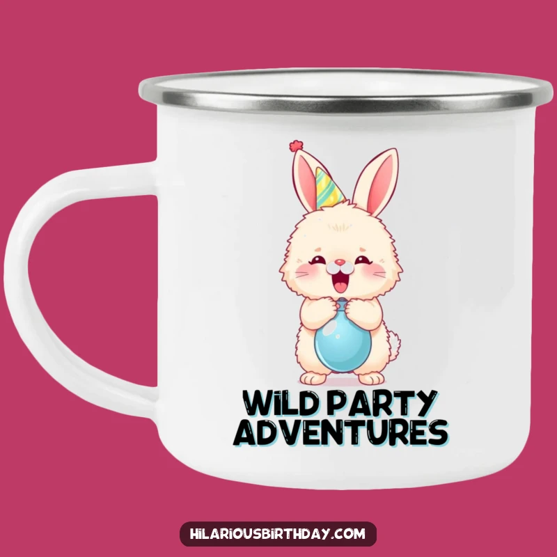Funny Bunny Party Camping Mug - Festive Adventures, Great Outdoor Gift