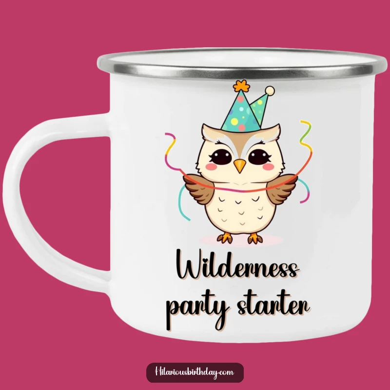 Funny Owl Party Camping Mug: Festive Drinkware for a Hilarious Gift