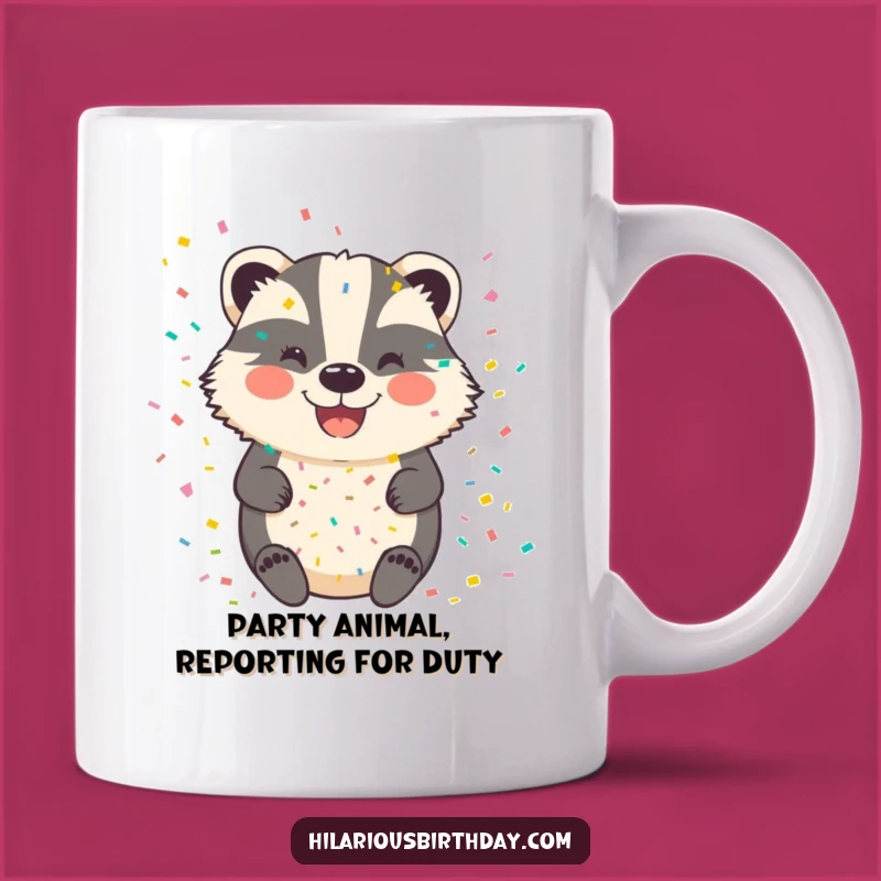 Funny Badger Confetti Mug: A Joyful, Smiling Animal, Perfect Funny Gift!