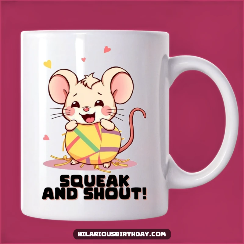 Funny Kawaii Mouse Piñata Mug: Smash Your Worries, Perfect Gift!