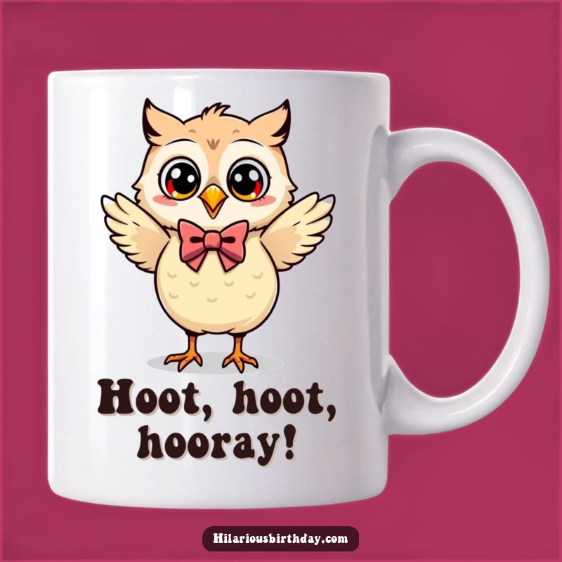 Funny Kawaii Owl Dancer Mug: A Whimsical Bow Tie Owl, Perfect Gift!