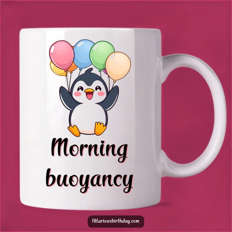 Funny Kawaii Penguin Balloon Mug - Cheerful Character Gift for Joyful Mornings