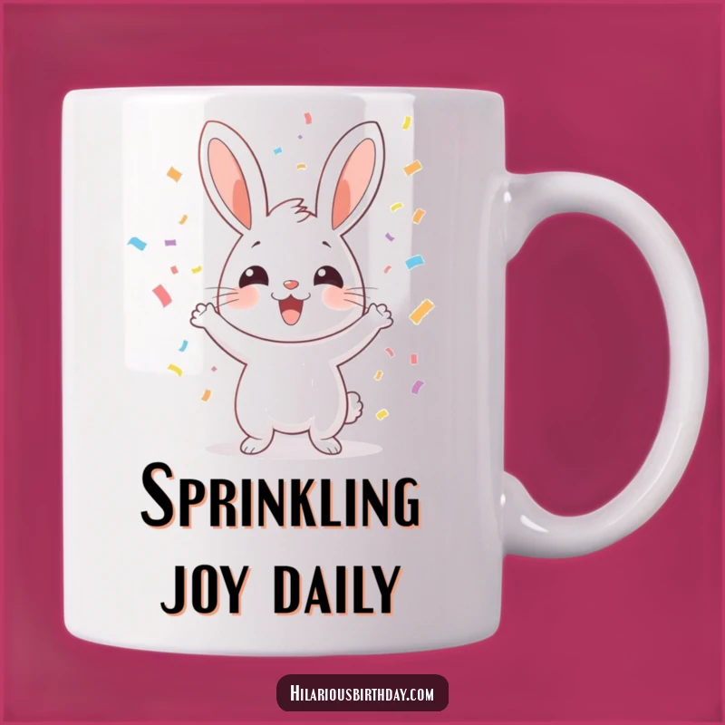 Funny Rabbit Confetti Mug: Cheerful Toss for a Hilarious Gift