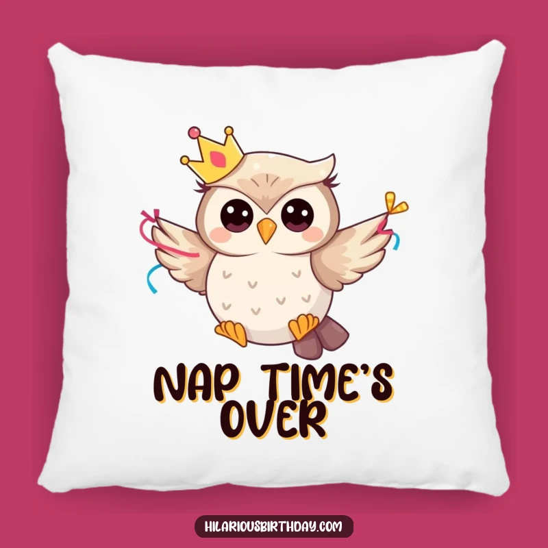 Cozy Funny Owl Pillow: Whimsical Party Character with Streamer - Gift!