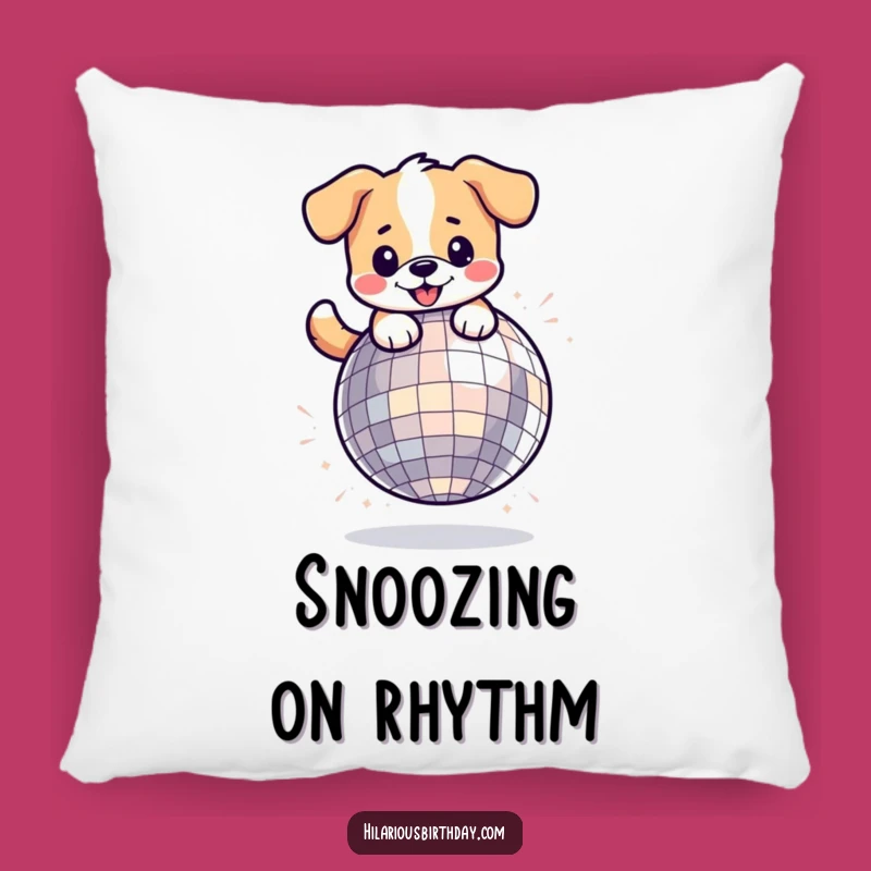 Cute Kawaii Dog Disco Pillow Funny Gift: Dance & Relax!