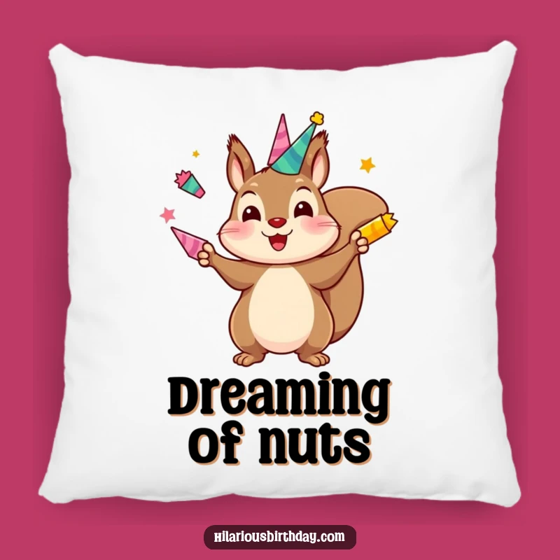 Funny Squirrel Juggling Pillow: Cozy & Playful, Soft Cushion Gift!