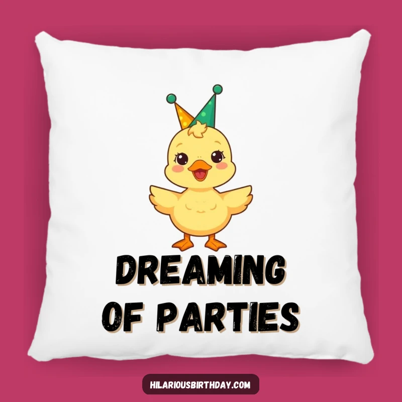 Cute Funny Duckling Party Crown Pillow: Snuggle Up with Celebration!