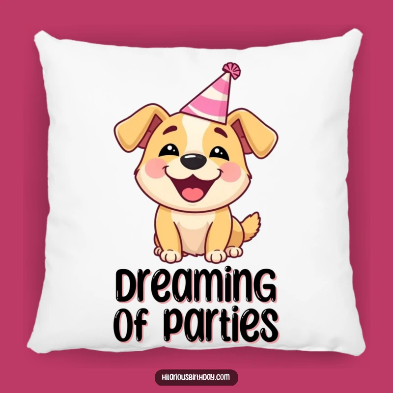 Funny Dog Party Hat Pillow: Snuggle Up with Barking, Hilarious Comfort