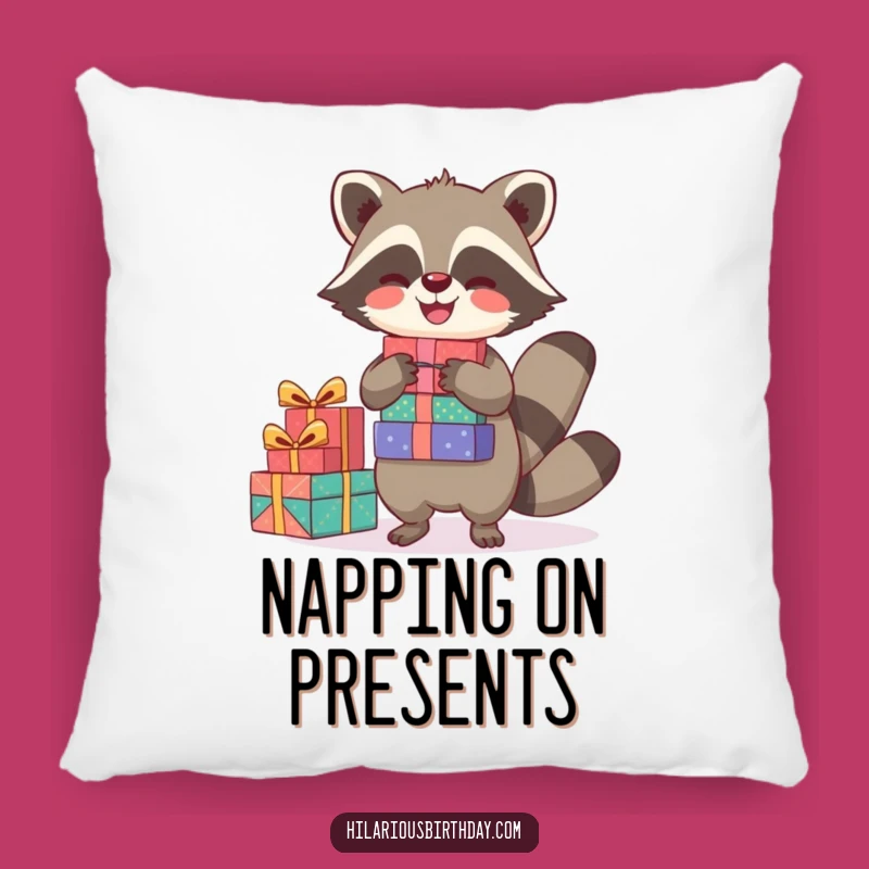Funny Joyful Raccoon Pillow: Cozy Gifts, a Perfectly Soft Funny Gift