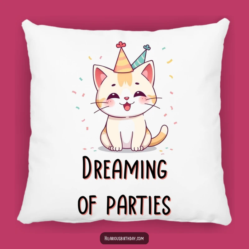 Funny Kawaii Cat Party Pillow: Cozy & Cheerful Celebration Accent