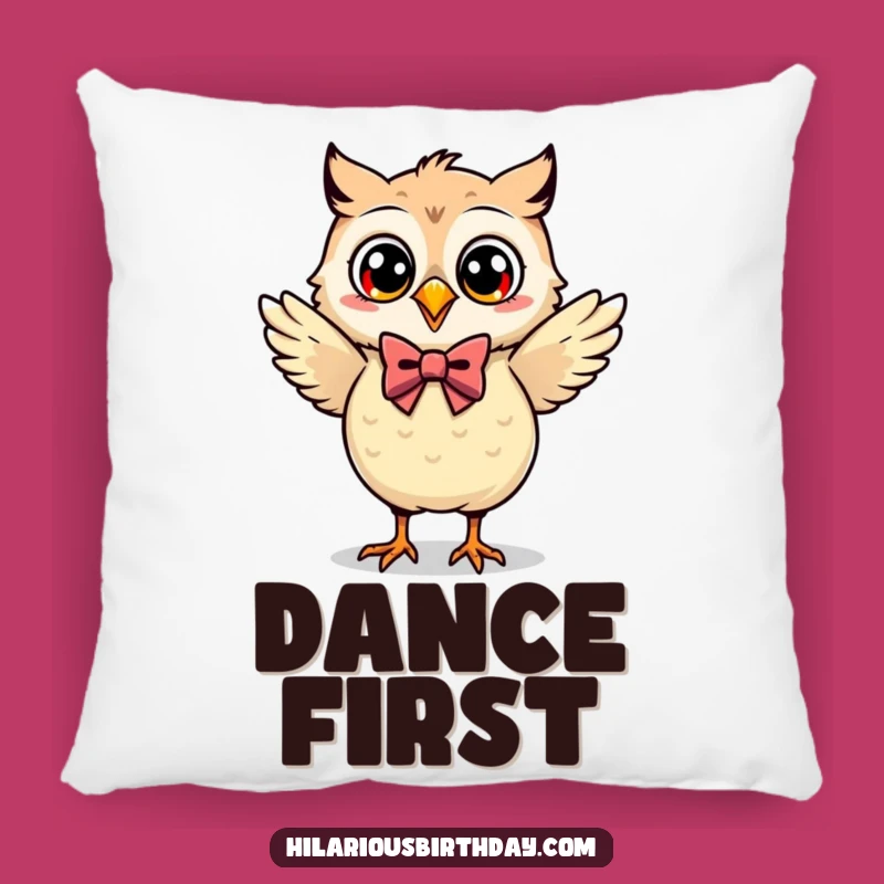 Funny Kawaii Owl Pillow: Cozy Bow Tie Dancer for Your Couch!