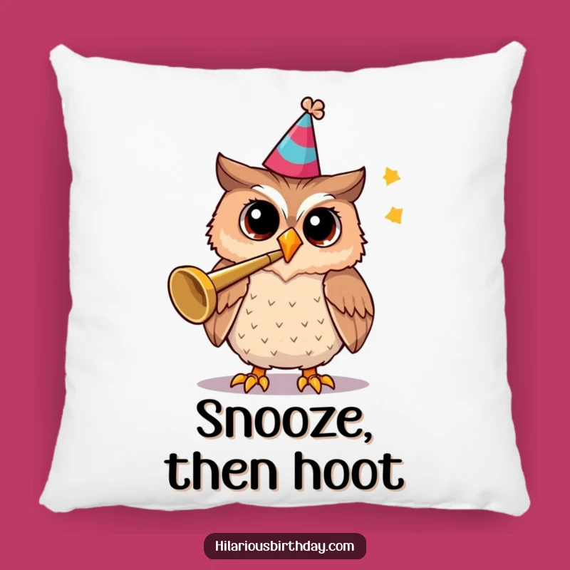 Funny Owl Party Trumpet Pillow: Cozy Comfort with Cheerful Vibes