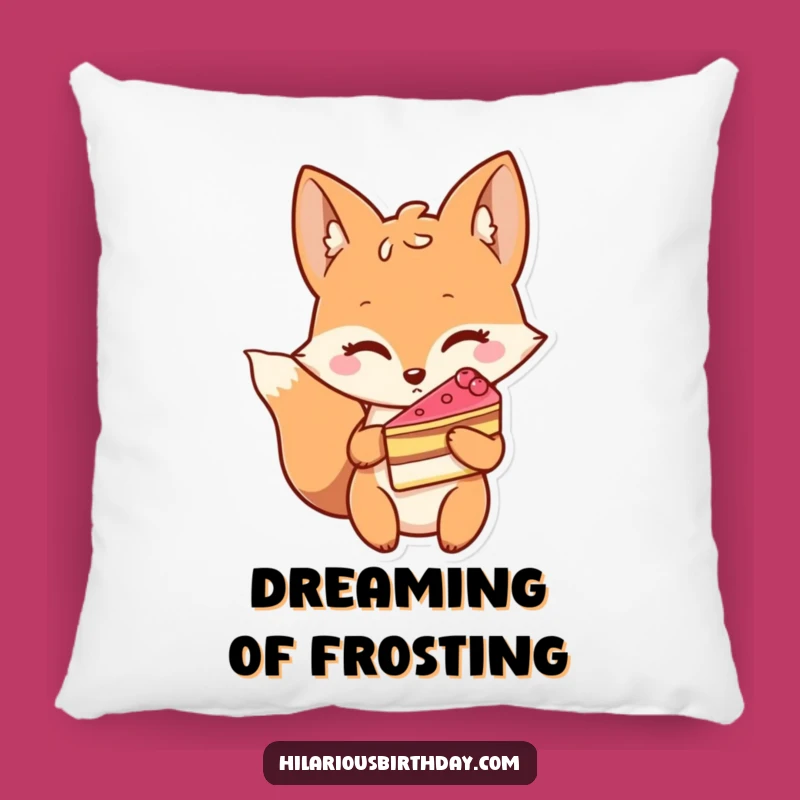 Funny Winking Fox Pillow: Cozy Cunning with Cake, a Perfectly Soft Funny Gift