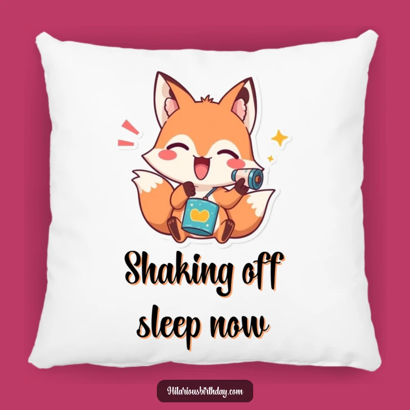 Funny Fox Noisemaker Pillow - Soft Festive Cushion for Party Enthusiasts