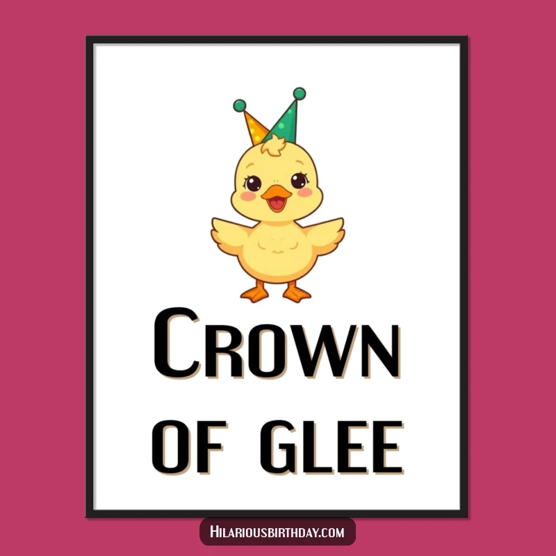 Funny Duckling Party Crown Digital Art: Instant Festive Wall Decor!