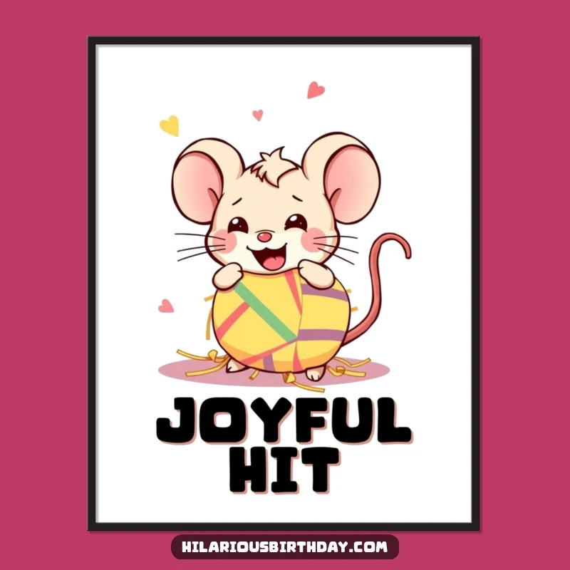 Funny Kawaii Mouse Piñata Digital Art: Smash Hit Decor, Gift Fun!