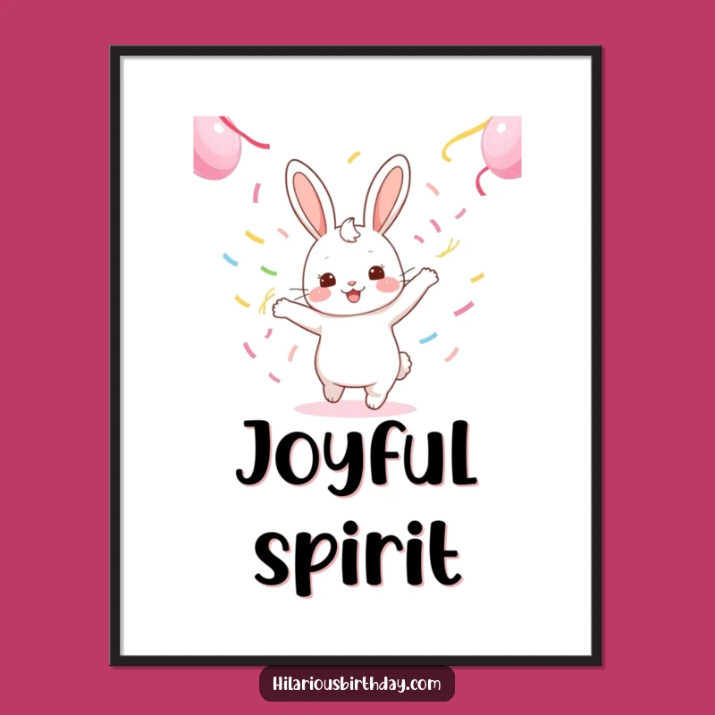 Digital Kawaii Rabbit Dance Art Print: Instant Joy!