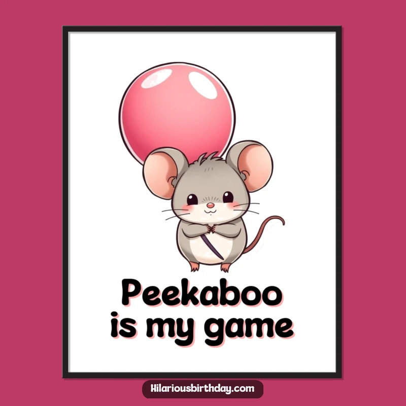 Funny Mouse Balloon Digital Art - Playful Printable for Whimsical Decor