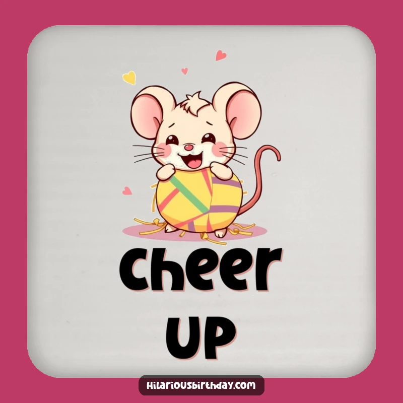 Funny Kawaii Mouse Piñata Coaster: Smash Stains, Gift Party!