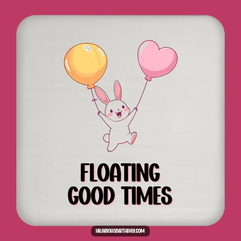 Funny Bunny Balloon Drink Coasters: Protect Surfaces - A Charming Funny Gift Set