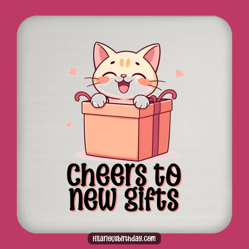 Funny Cat Gift Drink Coaster: Eager Kitty Table Protector, Humorous Present