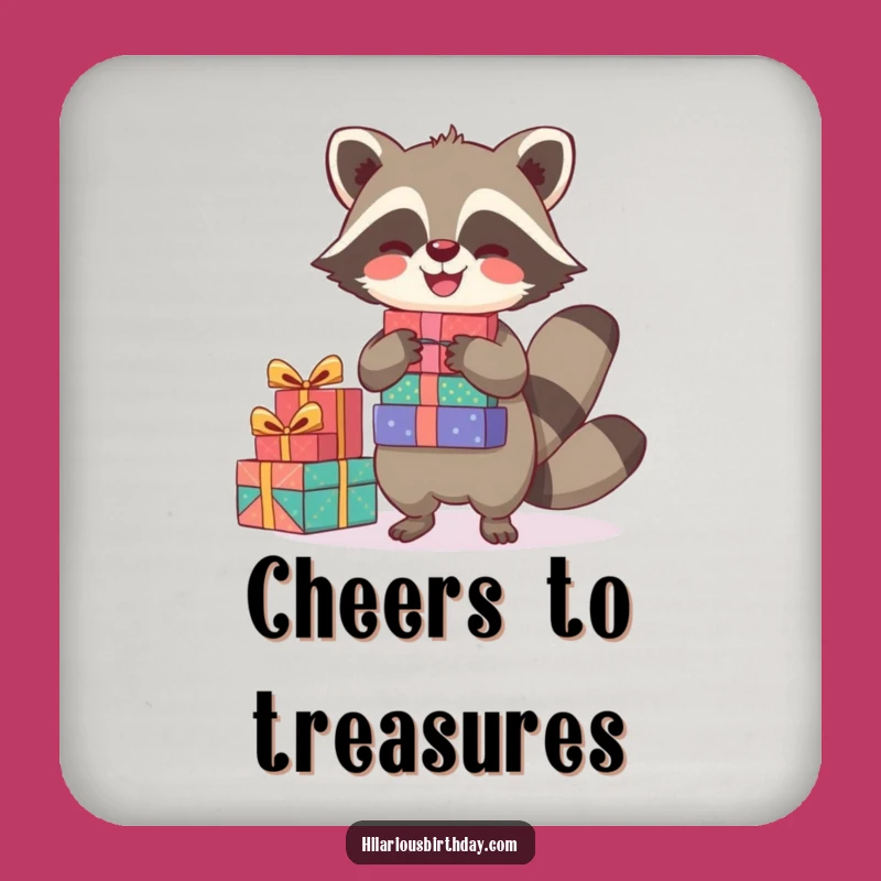 Funny Joyful Raccoon Coaster: Protect Surfaces with Gifts, a Tiny Funny Gift