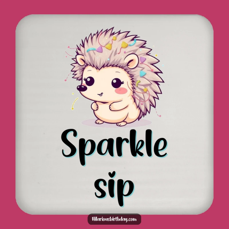 Funny Kawaii Hedgehog Coaster: Festive Protection, Gift Sparkle!