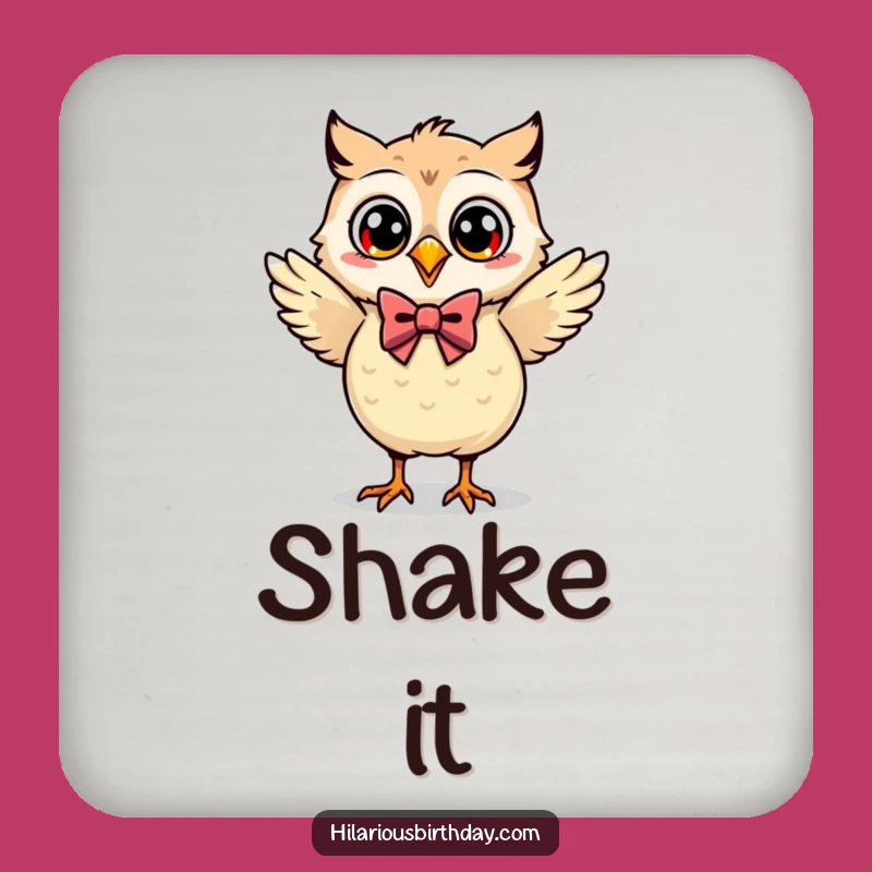 Funny Kawaii Owl Coaster: Protect Surfaces with Bow Tie Dancing Art!