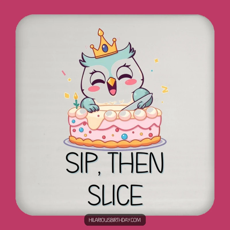 Funny Owl Birthday Coasters: Celebration Drink Savers, Perfect Table Gift