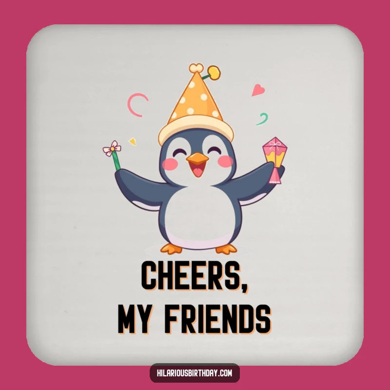 Funny Penguin Juggling Coasters: Festive Drink Savers, Perfect Table Gift