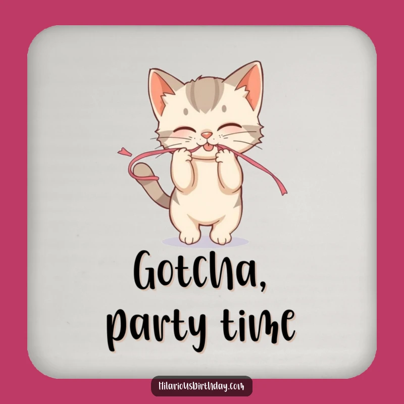 Funny Kitten Streamer Coaster - Playful Surface Protection, Chic Gift